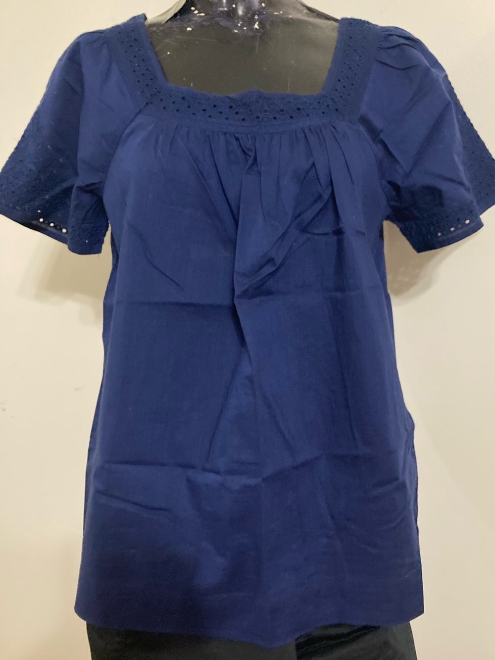 Royal Blue Square-Neck Short Sleeve Top. Item# SSct21